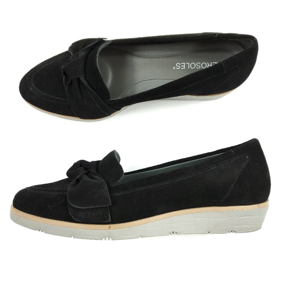 Aerosoles Sidewalk Black Suede Leather Loafers